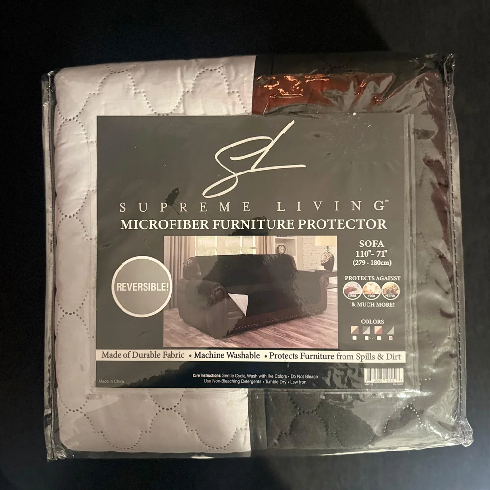 NWT Supreme Living Reversible Microfiber Furniture Protector 110-71(279-180cm)